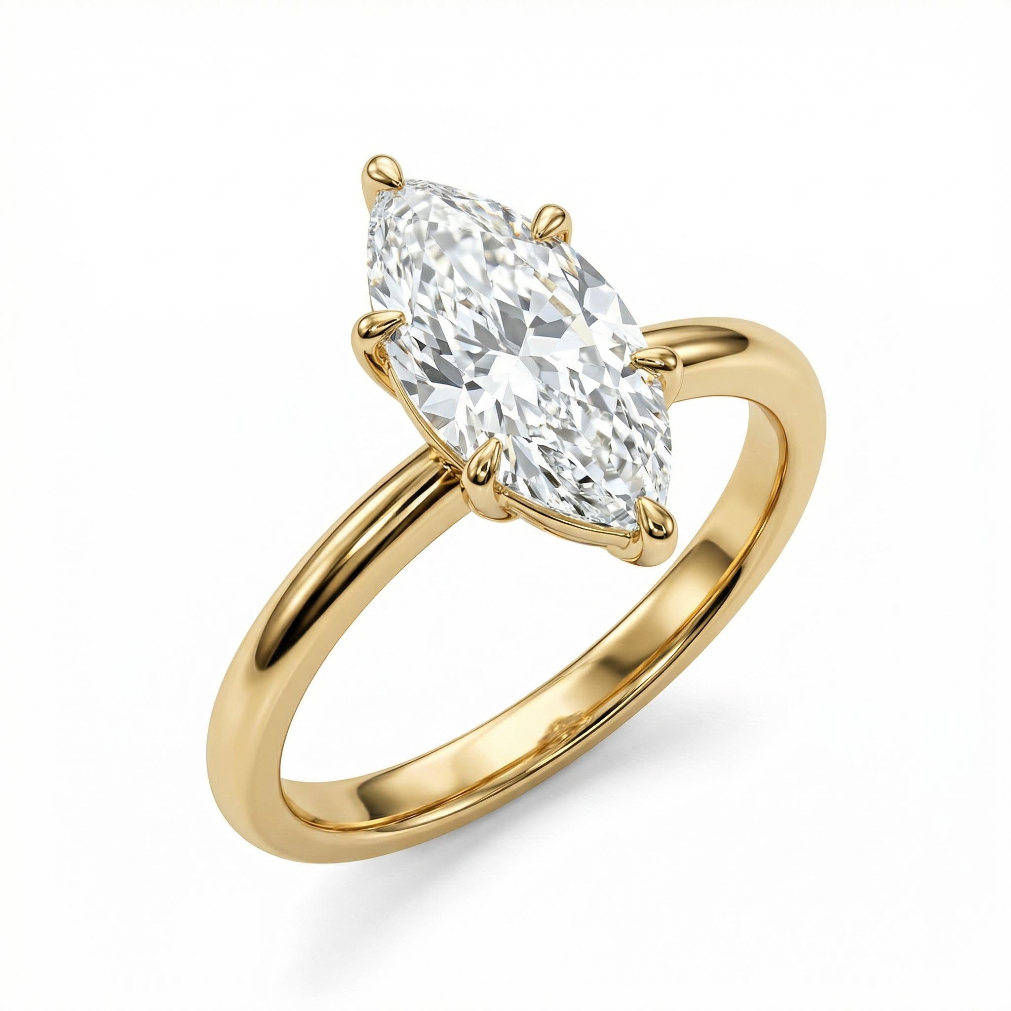 3.12CT Marquise & Round Cut Six Claws VVS Moissanite S925 Silver Engagement Ring