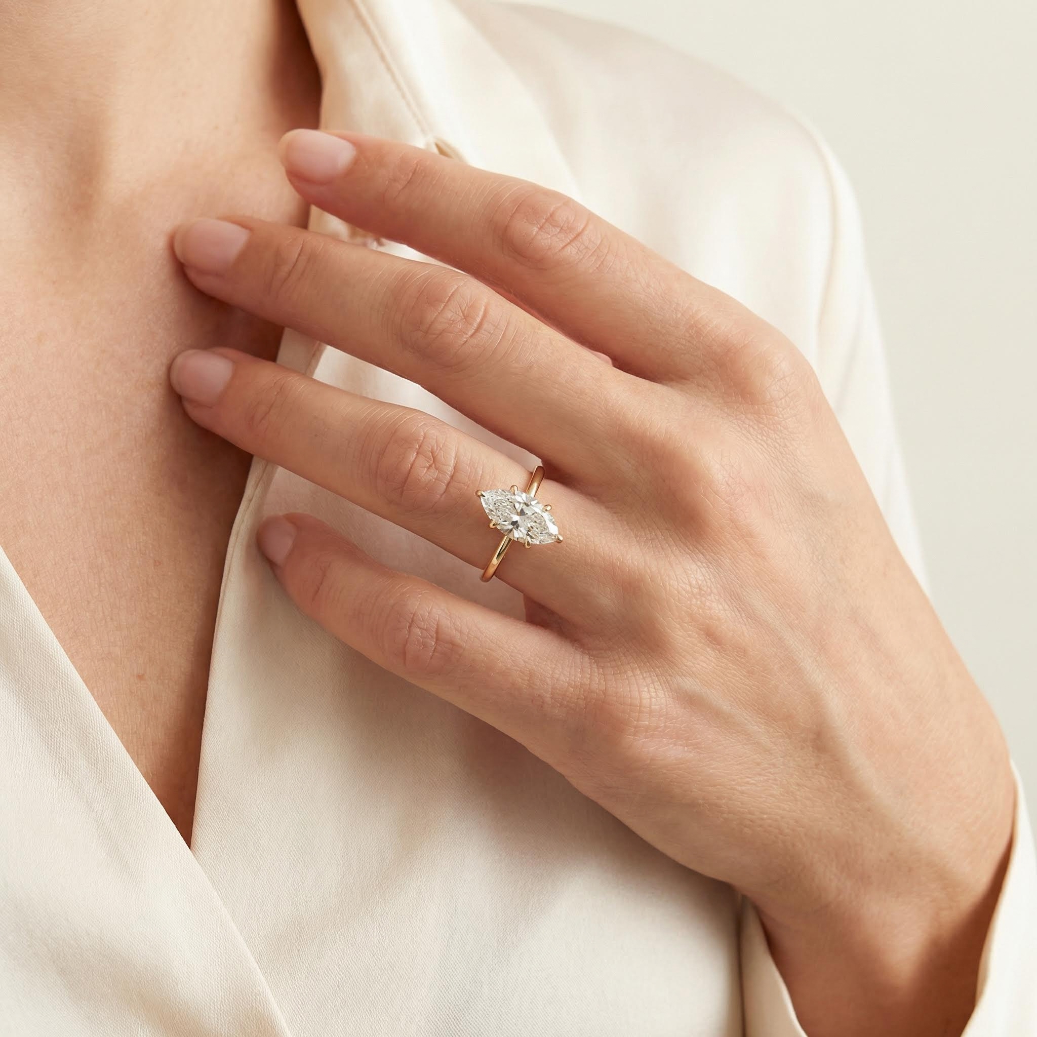 3.12CT Marquise & Round Cut Six Claws VVS Moissanite S925 Silver Engagement Ring