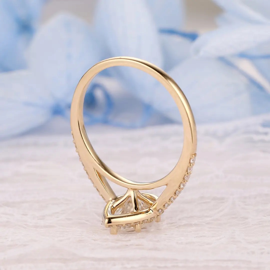 2.38CT Pear & Round Cut VVS Moissanite S925 Silver Engagement Ring