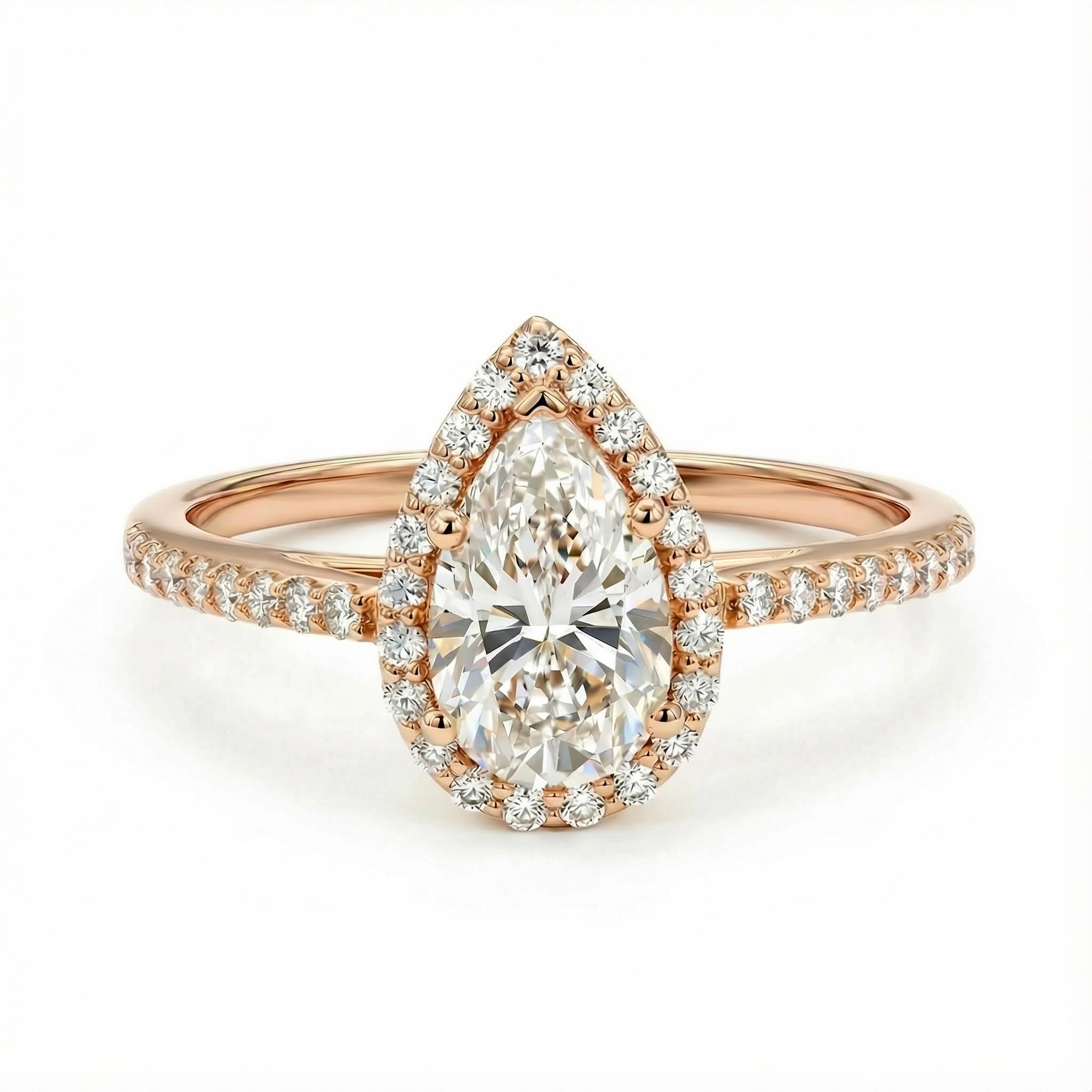 2.38CT Pear & Round Cut VVS Moissanite S925 Silver Engagement Ring 2.38CT Pear & Round Cut VVS Moissanite S925 Silver Engagement Ring