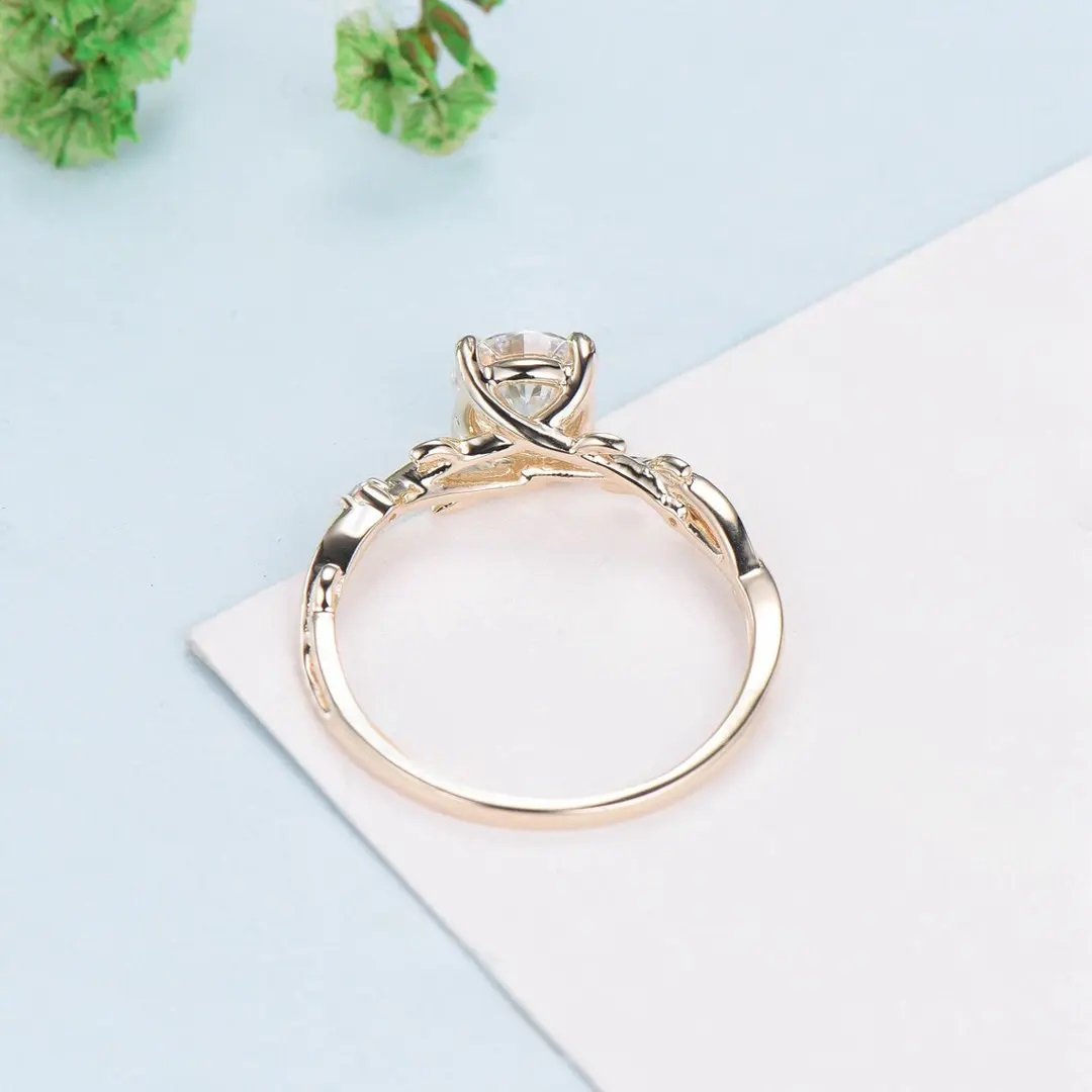 2.06CT Round Cut VVS Moissanite S925 Silver Engagement Ring