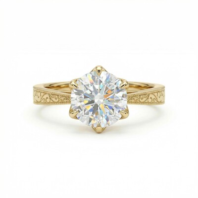 2CT Round Cut VVS Moissanite S925 Silver Engagement Ring 2CT Round Cut VVS Moissanite S925 Silver Engagement Ring