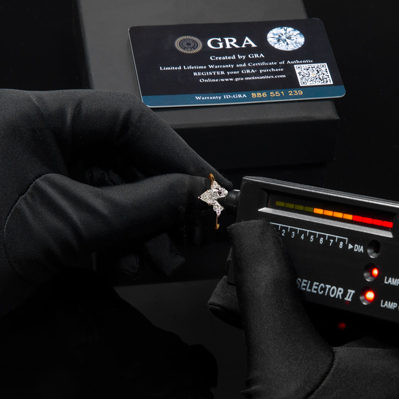 2.15CT Pear & Round Cut  VVS Moissanite S925 Silver Engagement Ring