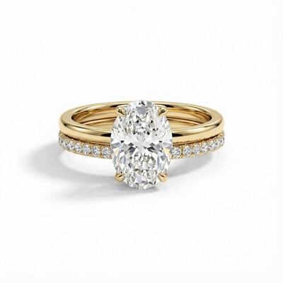 2.6CT Oval & Round Cut VVS Moissanite S925 Silver Engagement Ring Set 2.6CT Oval & Round Cut VVS Moissanite S925 Silver Engagement Ring Set