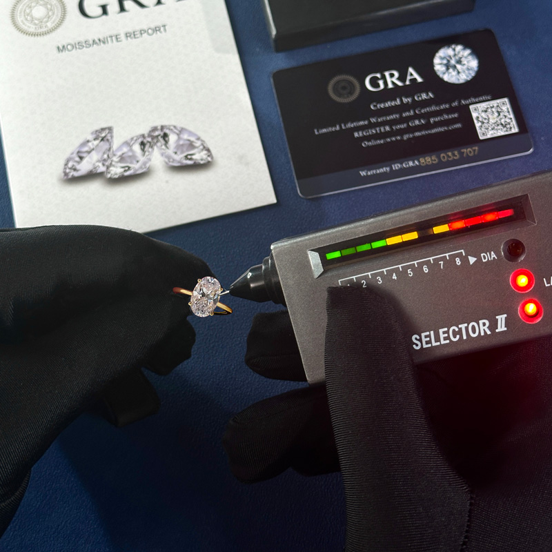 3.24CT Oval & Round Cut VVS Moissanite S925 Silver Engagement Ring Set