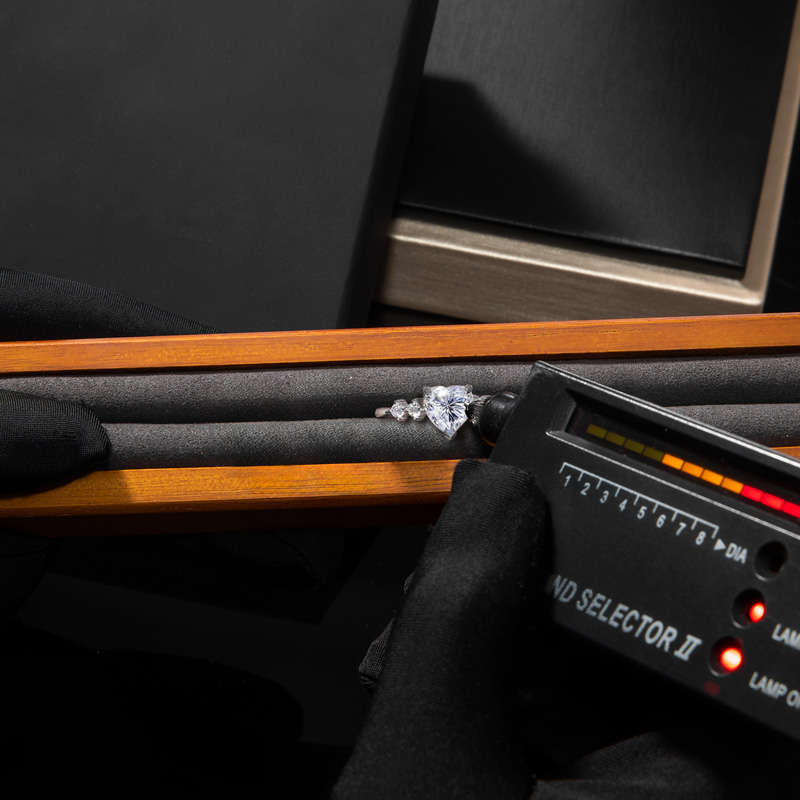 2.4CT Heart & Round Cut VVS Moissanite S925 Silver Engagement Ring