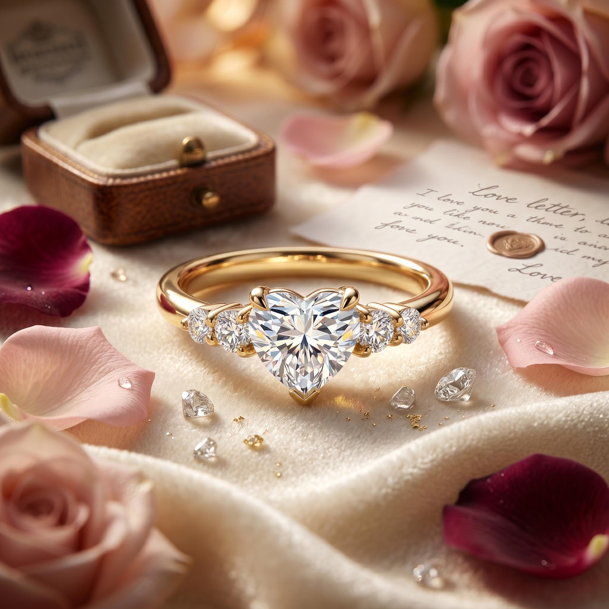 2.24CT Heart & Round Cut VVS Moissanite S925 Silver Engagement Ring 2.24CT Heart & Round Cut VVS Moissanite S925 Silver Engagement Ring