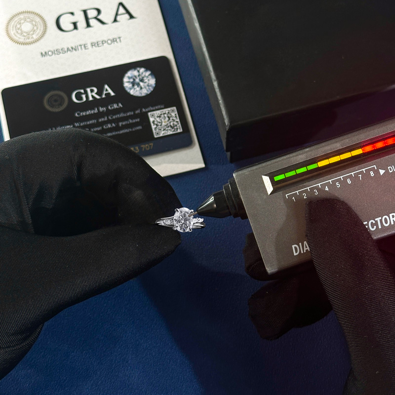 2.12CT Oval & Marquise Cut VVS Moissanite S925 Silver Engagement Ring