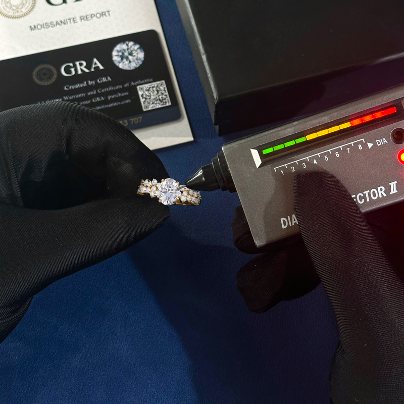 2.66CT Oval & Round Cut VVS Moissanite S925 Silver Engagement Ring Set