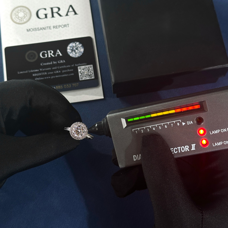 2.82CT Round Cut VVS Moissanite S925 Silver Halo Engagement Ring With Paved Setting