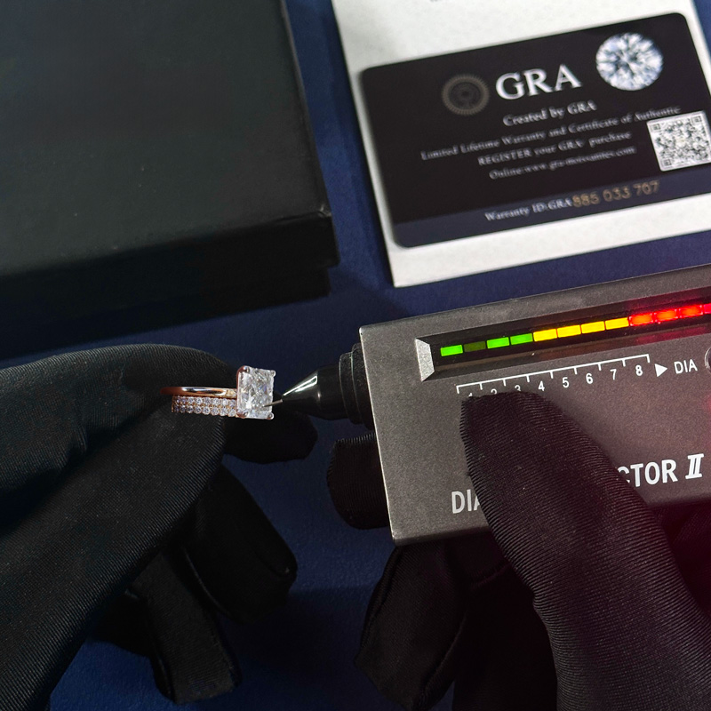 3.07CT Radiant Cut VVS Moissanite S925 Silver Engagement Ring Set