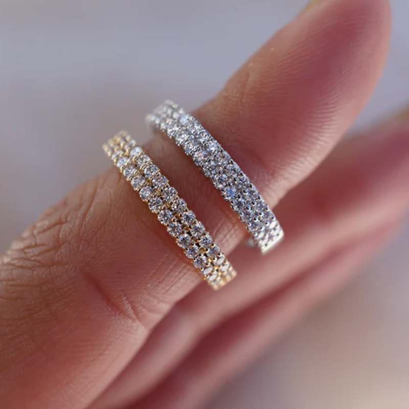 3.07CT Radiant Cut VVS Moissanite S925 Silver Engagement Ring Set