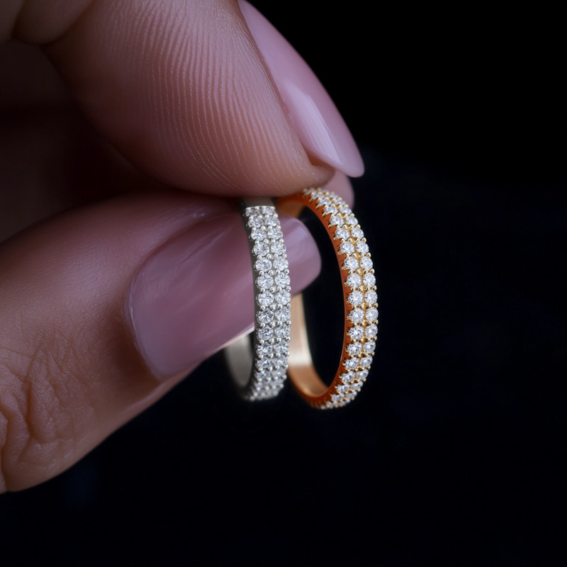 3.07CT Radiant Cut VVS Moissanite S925 Silver Engagement Ring Set