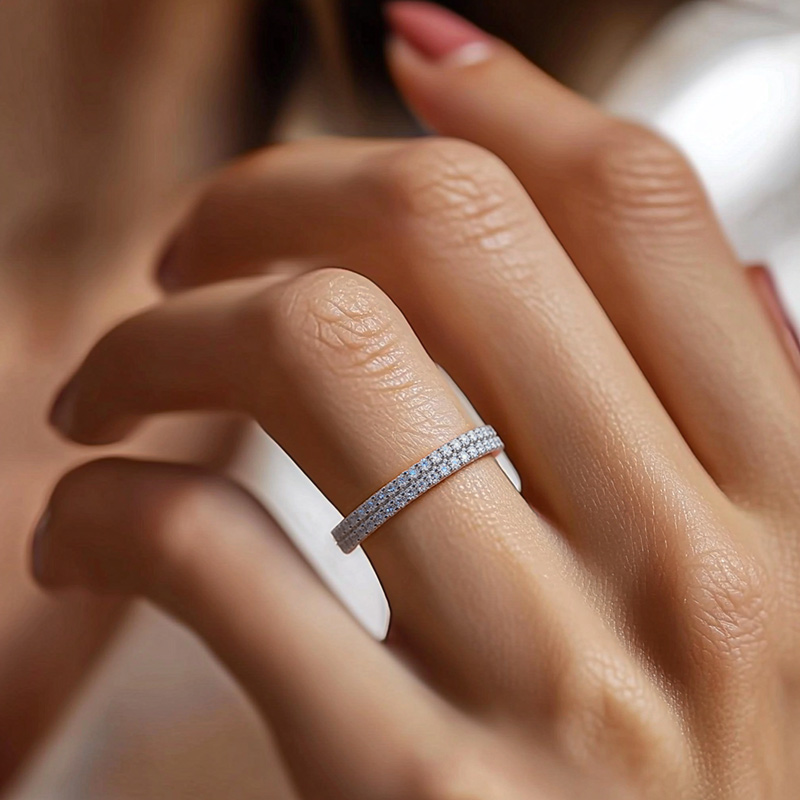 3.07CT Radiant Cut VVS Moissanite S925 Silver Engagement Ring Set