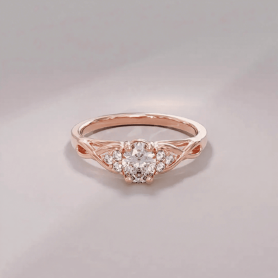 1.18CT Oval & Round Cut VVS Moissante S925 Silver Engagement Ring