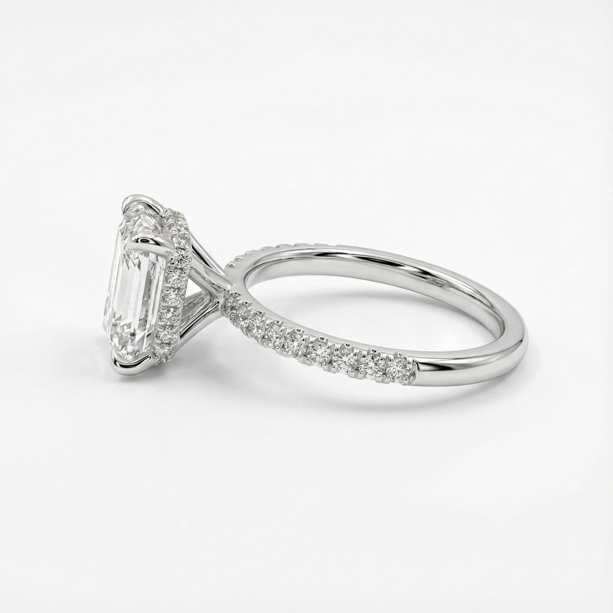 3.2CT Emerald Cut VVS Moissanite S925 Silver Engagement Ring 3.2CT Emerald Cut VVS Moissanite S925 Silver Engagement Ring