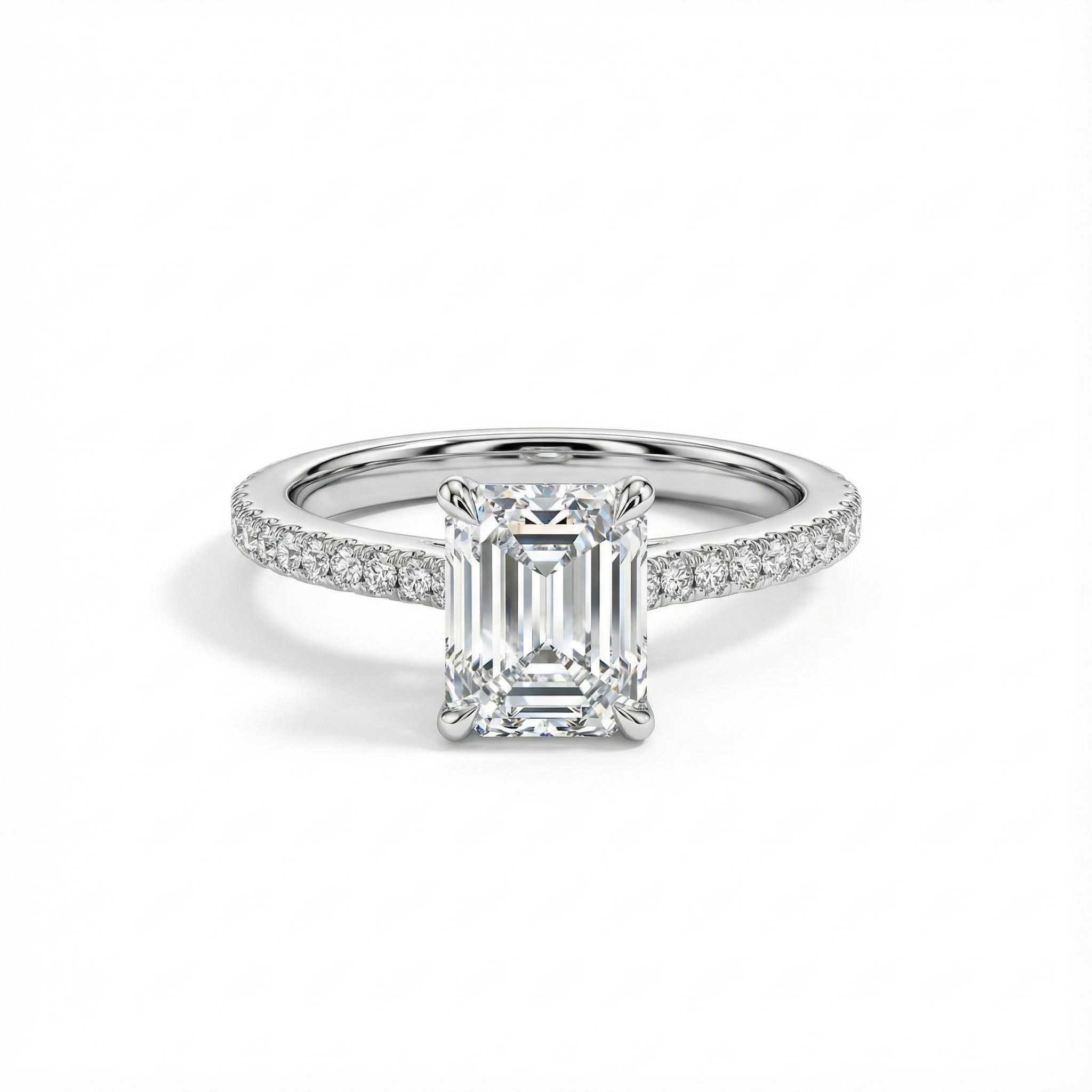 3.2CT Emerald Cut VVS Moissanite S925 Silver Engagement Ring 3.2CT Emerald Cut VVS Moissanite S925 Silver Engagement Ring