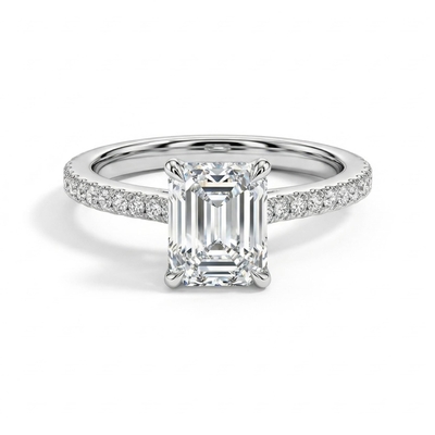 2.49ct. tw. Emerald Cut VVS Moissanite S925 Silver Engagement Ring
