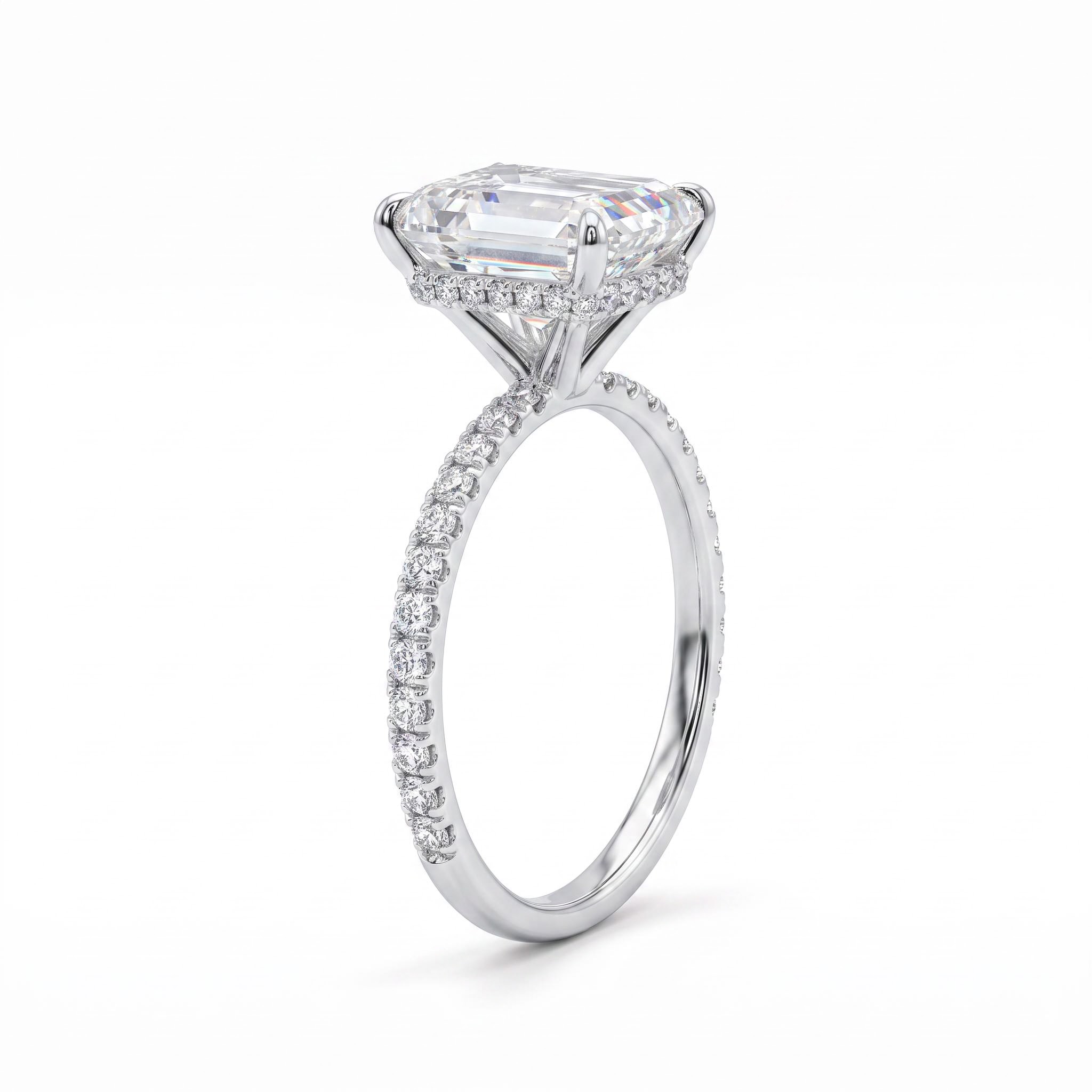 2.49ct. tw. Emerald Cut VVS Moissanite S925 Silver Engagement Ring 2.49ct. tw. Emerald Cut VVS Moissanite S925 Silver Engagement Ring