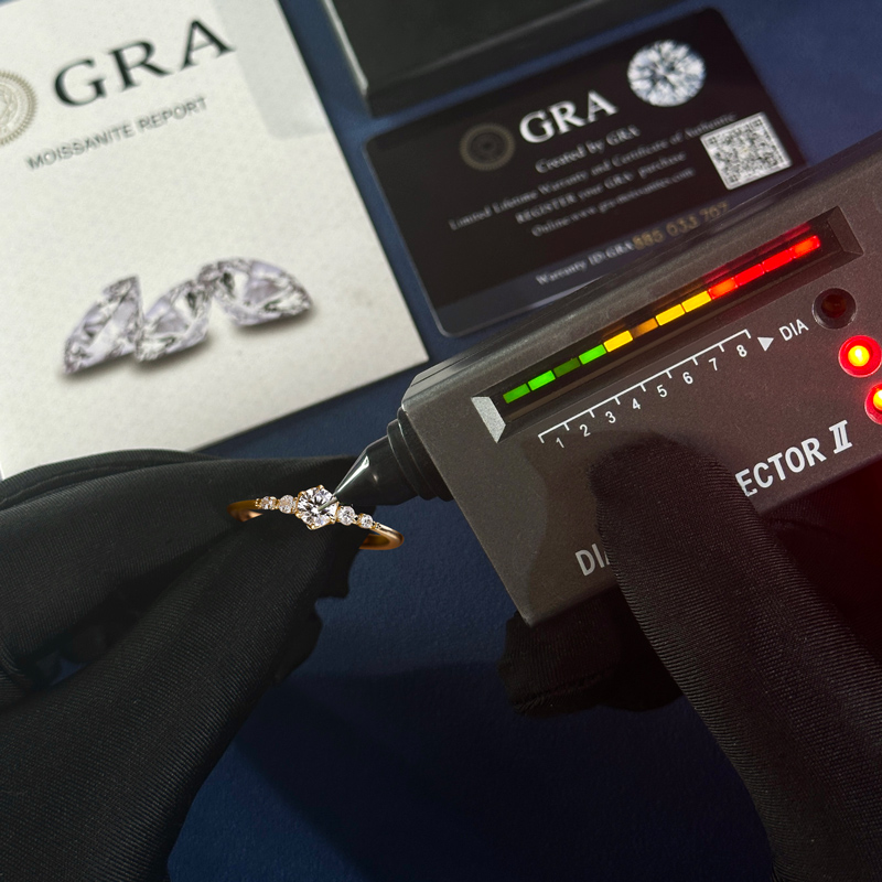 0.68CT Round Cut VVS Moissanite S925 Silver Engagement Ring