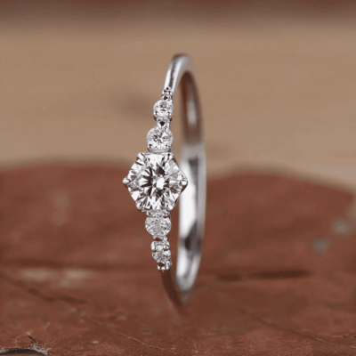 0.68CT Round Cut VVS Moissante S925 Silver Engagement Ring