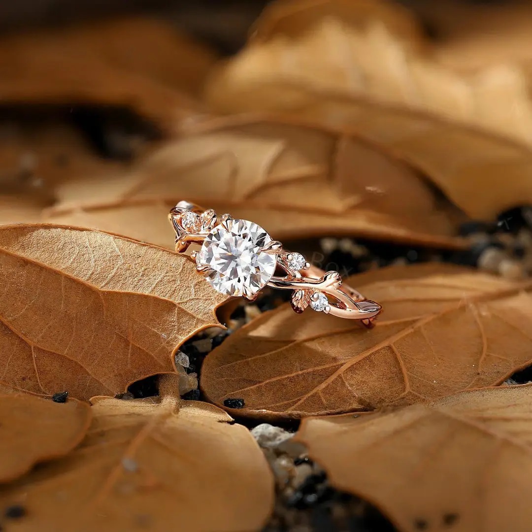 2.04CT Round Cut VVS Moissanite S925 Silver Engagement Ring