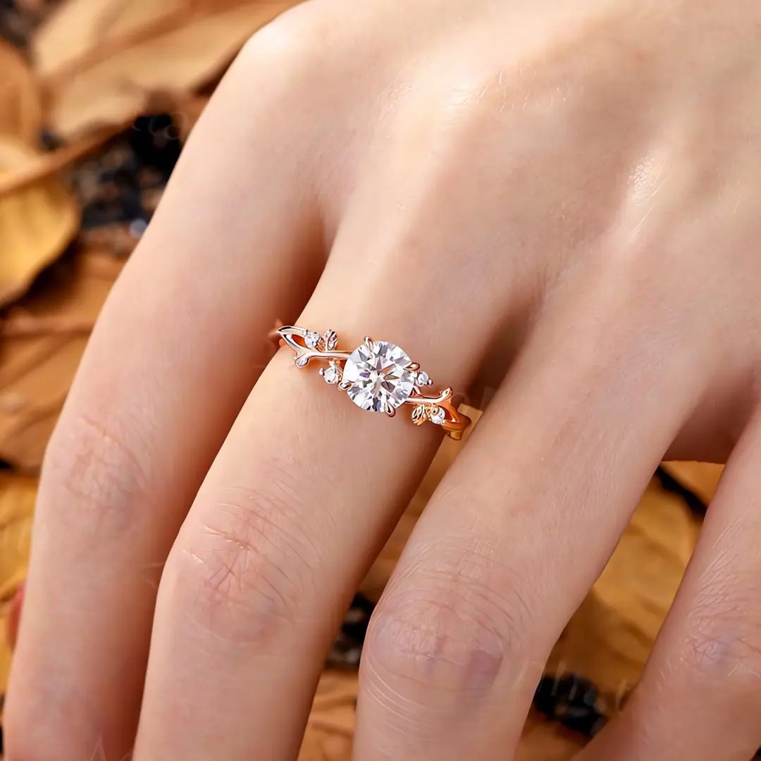 2.04CT Round Cut VVS Moissanite S925 Silver Engagement Ring