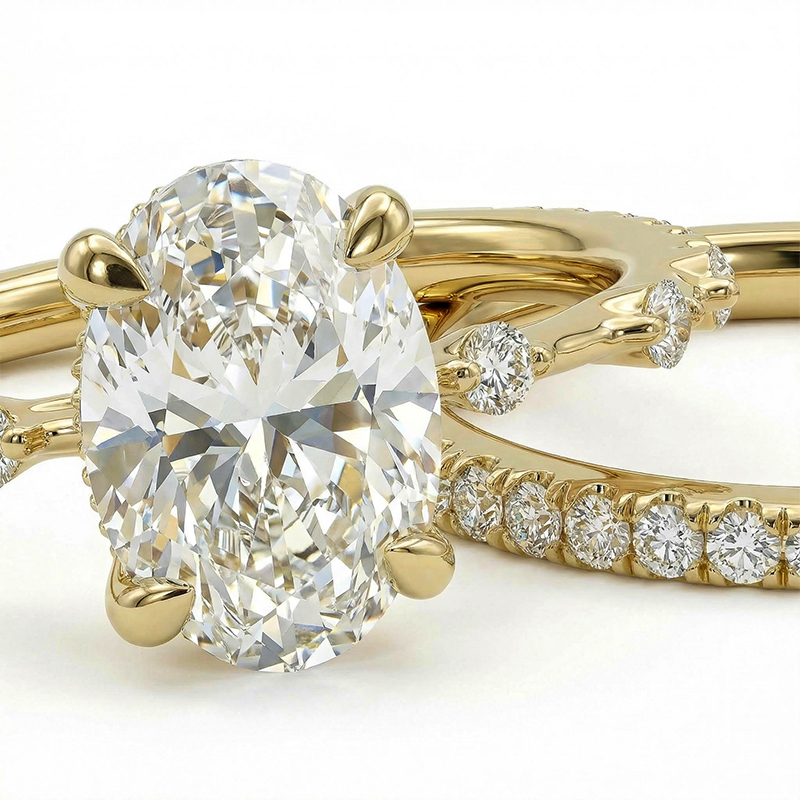 3.5CT Oval Cut VVS Moissanite S925 Silver Halo Eternity Bridal Engagement Ring Set 3.5CT Oval Cut VVS Moissanite S925 Silver Halo Eternity Bridal Engagement Ring Set