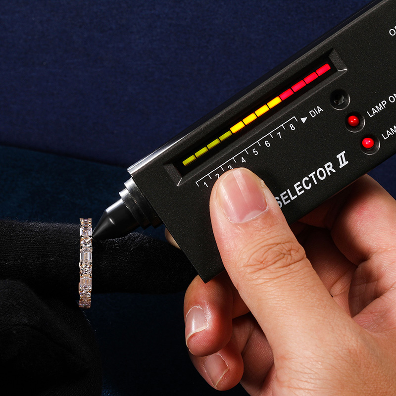 1.2CT Emerald & Round Cut VVS Moissanite S925 Silver Wedding Band