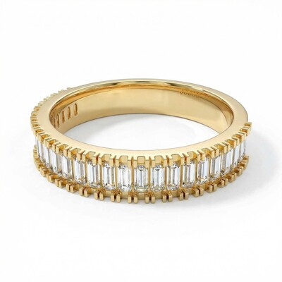 0.5CT Emerald Cut VVS Moissanite S925 Silver Wedding Band 0.5CT Emerald Cut VVS Moissanite S925 Silver Wedding Band