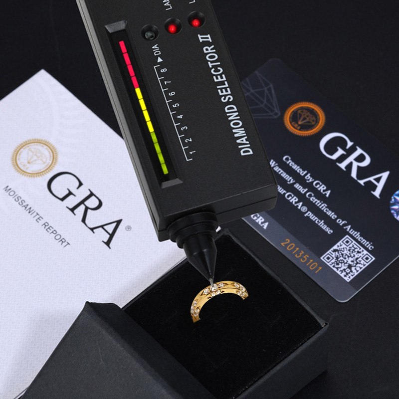 0.96CT Round Cut VVS Moissanite S925 Silver Wedding Band