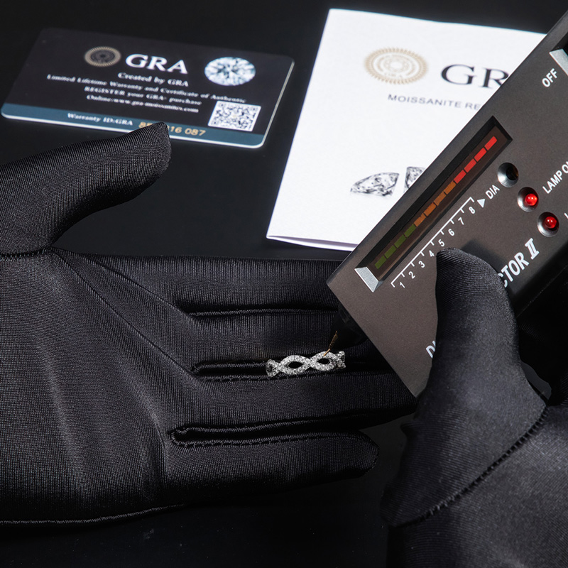 0.88CT Round Cut VVS Moissanite S925 Silver Twisted Wedding Band