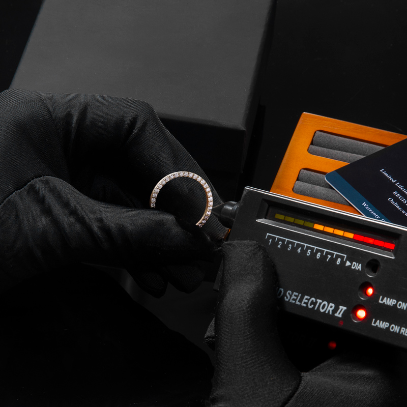 1.11CT Double Side Pave VVS Moissanite S925 Silver Wedding Band