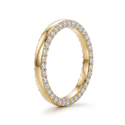 1.11CT Double Side Pave VVS Moissanite S925 Silver Wedding Band