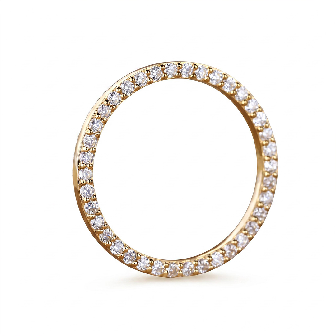 1.11CT Double Side Pave VVS Moissanite S925 Silver Wedding Band