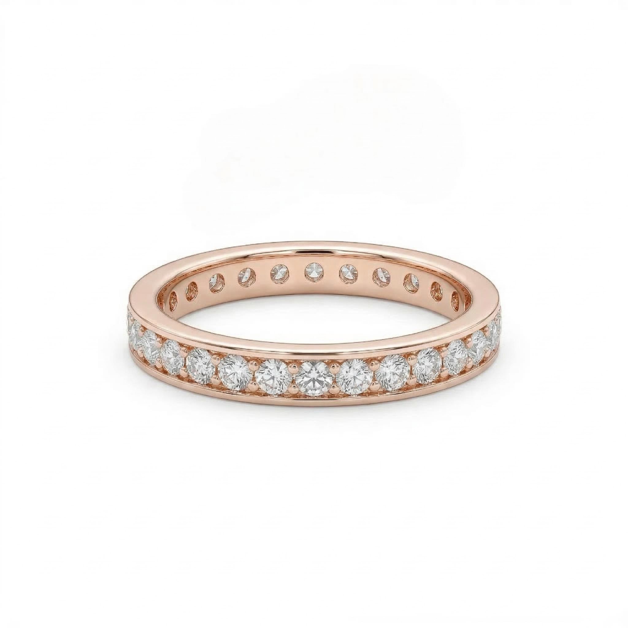 0.87CT Round Cut Colorless VVS Moissanite S925 Silver Full Eternity Wedding Band