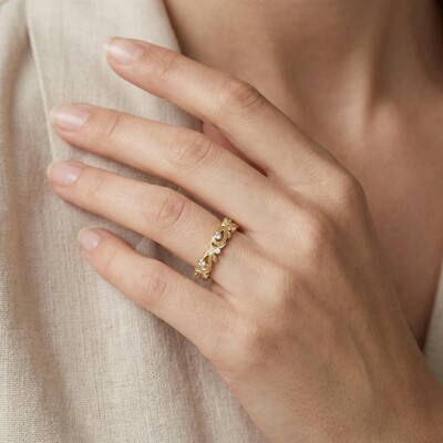 0.35CT Round Cut VVS Moissanite S925 Silver Wedding Band