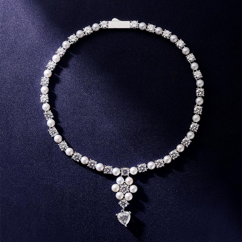 Custom VVS1 Moissanite and Pearl Necklace Deposit