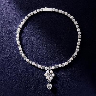 Custom VVS1 Moissanite and Pearl Necklace Deposit