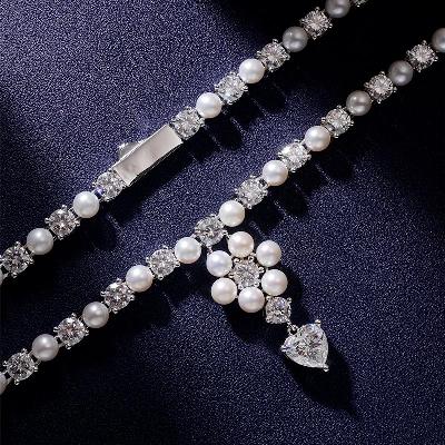 Custom VVS1 Moissanite and Pearl Necklace Deposit