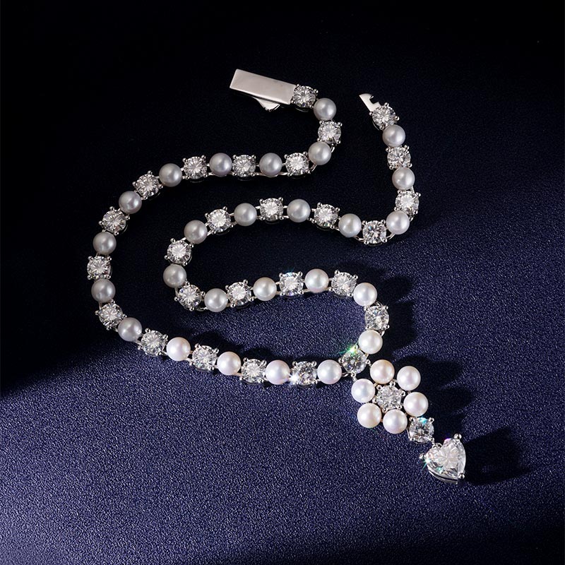 Custom VVS1 Moissanite and Pearl Necklace Deposit