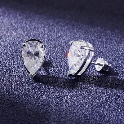 Custom Pear Cut CZ Stone Earrings