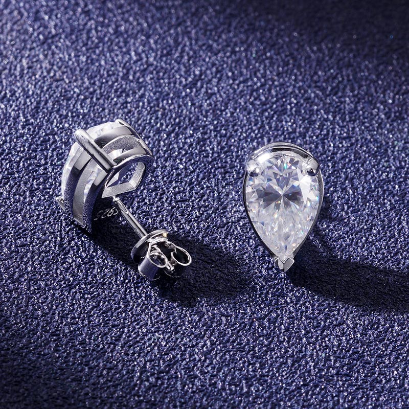 Custom Pear Cut CZ Stone Earrings