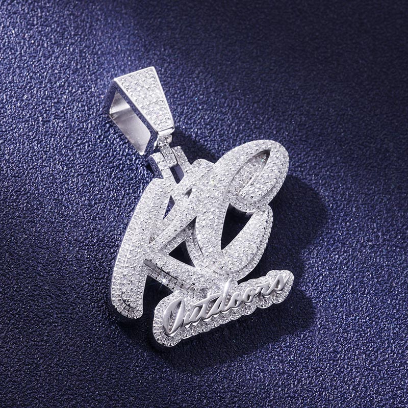 Custom Iced S925 Silver Letter Pendant Deposit
