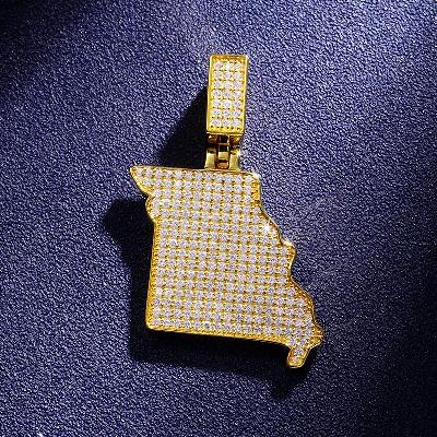 Custom Iced S925 Silver Map Pendant Deposit