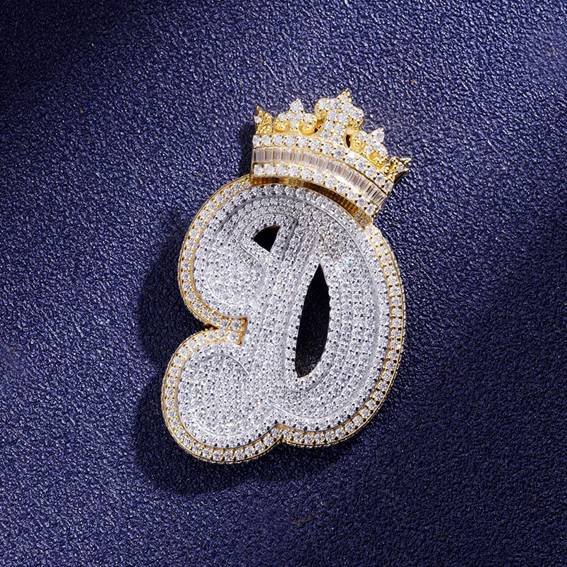 Custom VVS1 Moissanite Letter & Crwon Pendant Deposit