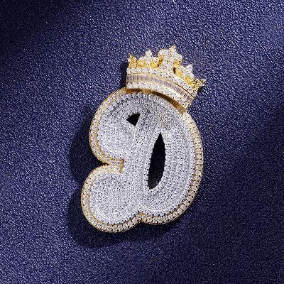 Custom VVS1 Moissanite Letter & Crwon Pendant Deposit Custom VVS1 Moissanite Letter & Crwon Pendant Deposit