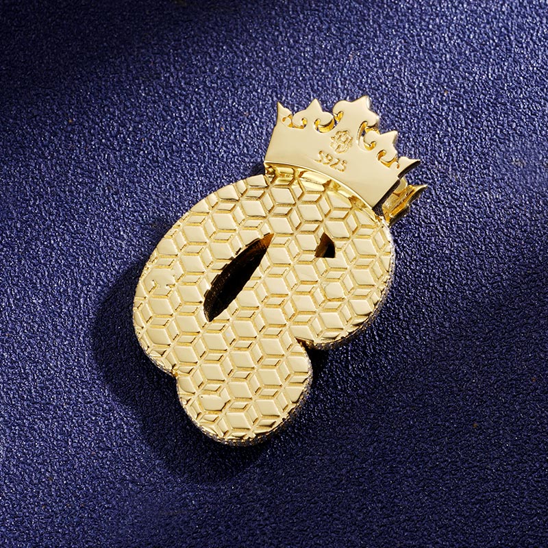 Custom VVS1 Moissanite Letter & Crwon Pendant Deposit