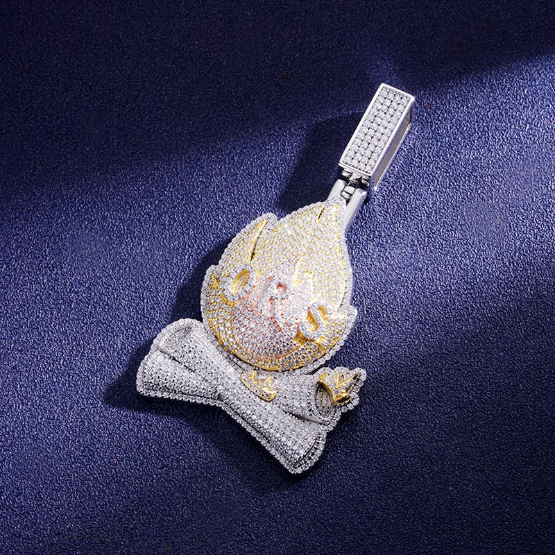 Custom VVS1 Moissanite Two Tone Pendant Deposit