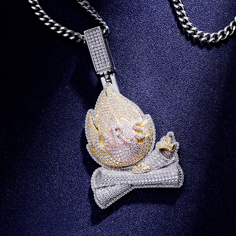 Custom VVS1 Moissanite Two Tone Pendant Deposit